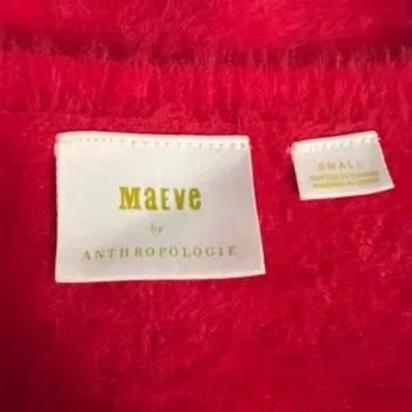 Maeve Anthropologie Scoop Neck Fuzzy Sweater - Bright Coral - Picture 5 of 7